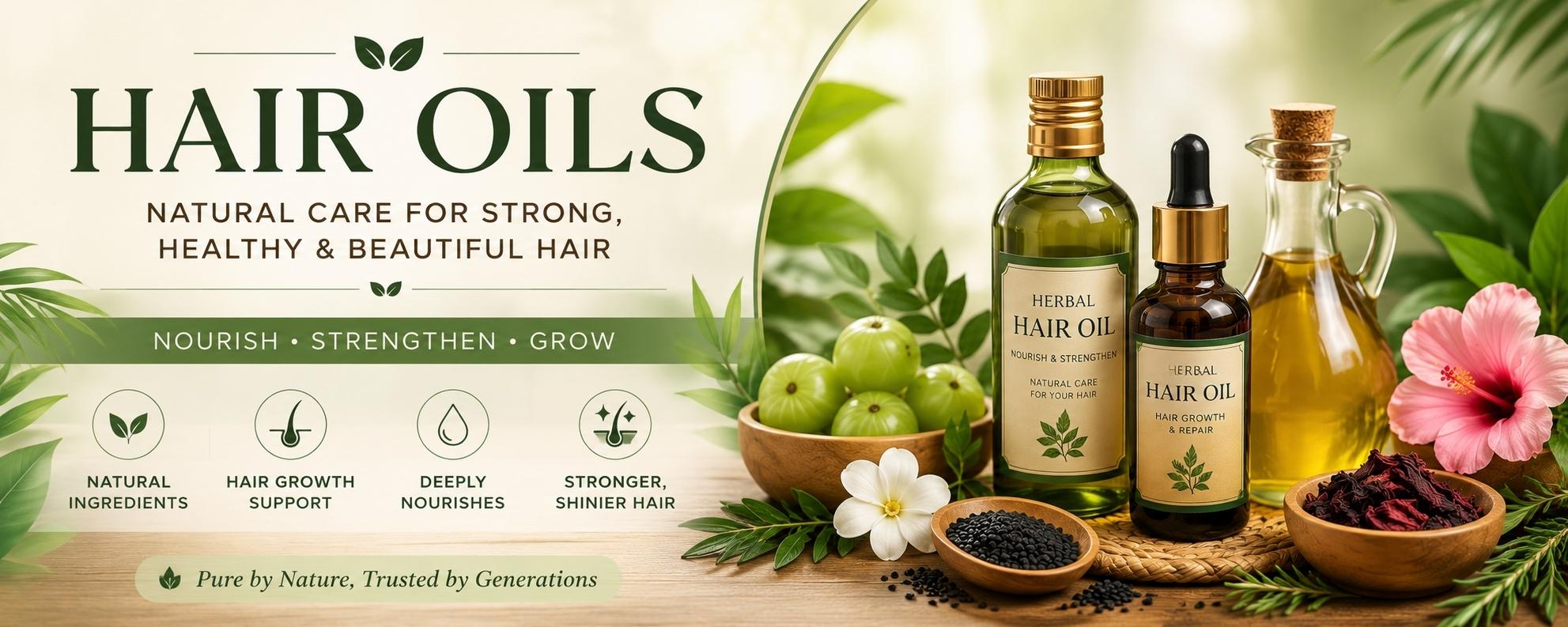 Natural herbal hair oils for hair growth and scalp care